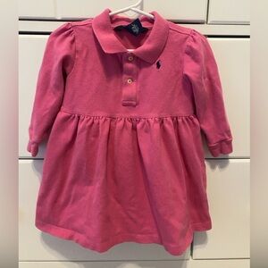 Ralph Lauren Hot Pink Long-Sleeve Polo Dress / Size 24m / GUC